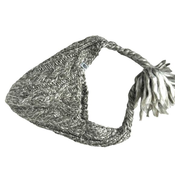 North Face wool blend knit hat with braids - Picture 2 of 5